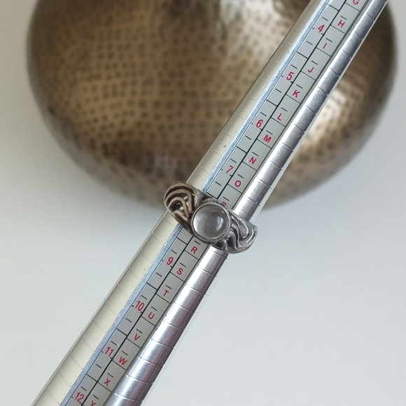 Antique 925 Sterling Silver Filigree Ring with Clear Crystal Quartz Gemstone 8 - Picture 9 of 15